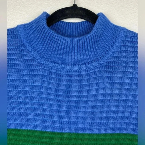 UNIF Women's Small Crayola Sweater Stripe Primary Color Block Mock Neck Emma Cha - Picture 12 of 16